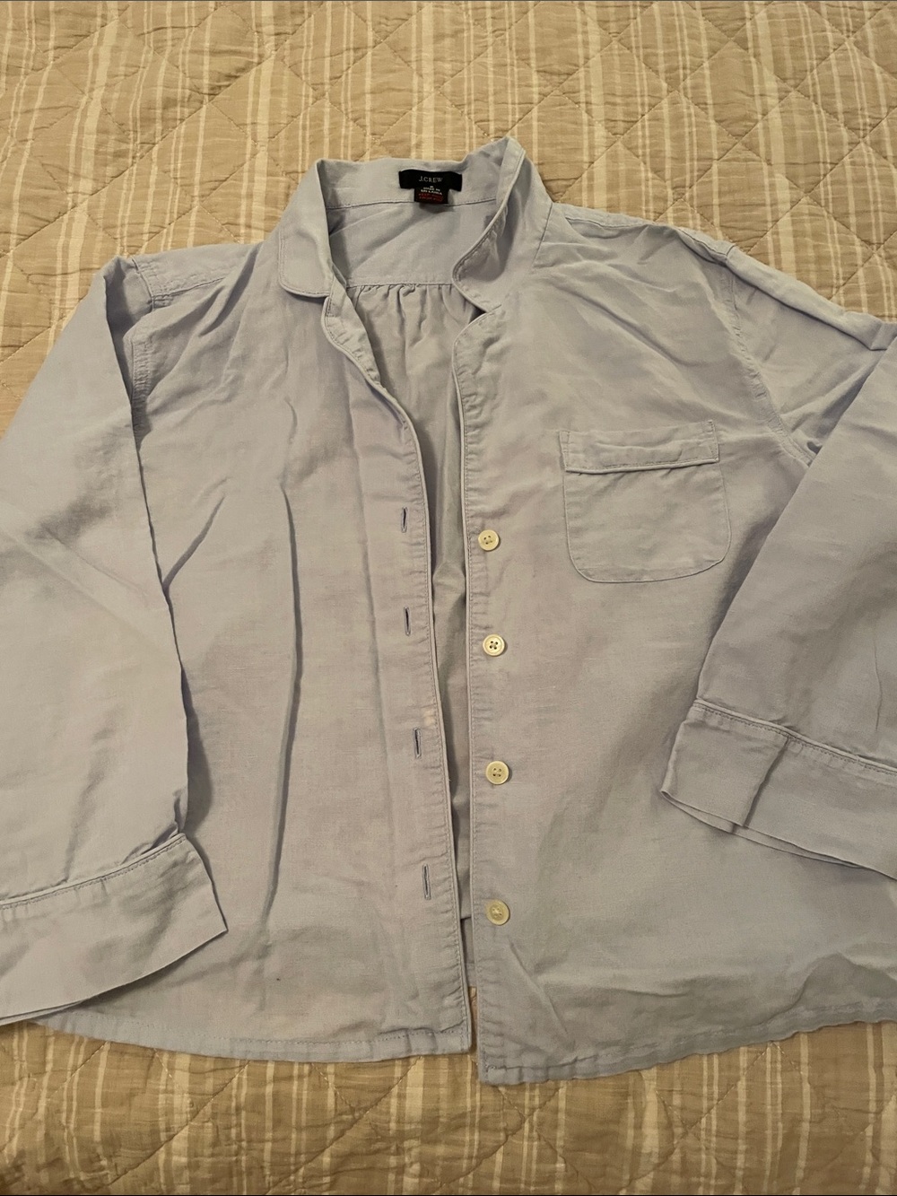 Womens j crew pj top light blue size small